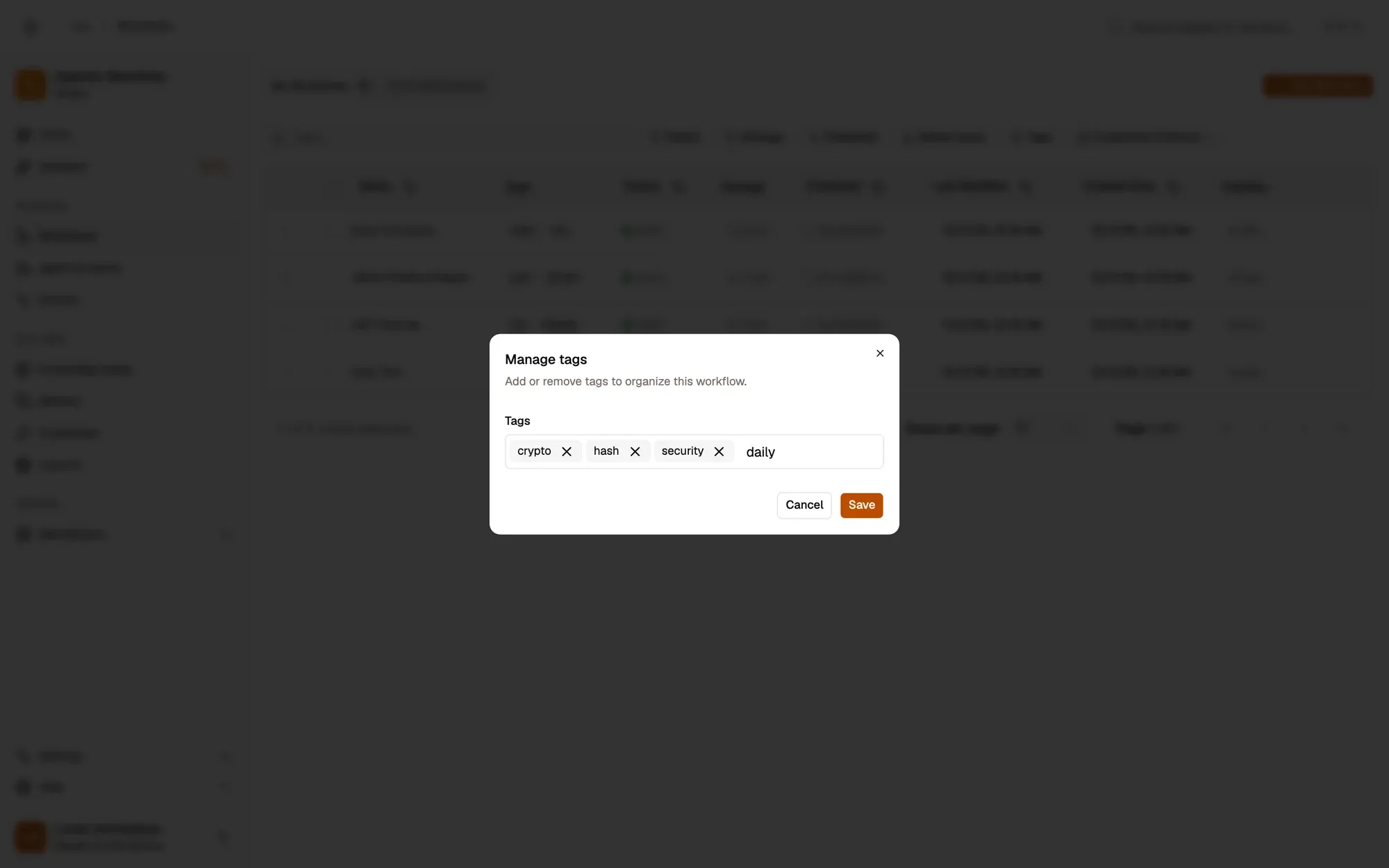 Step 3, close-up of the app: Type a tag and press Enter, outlined.